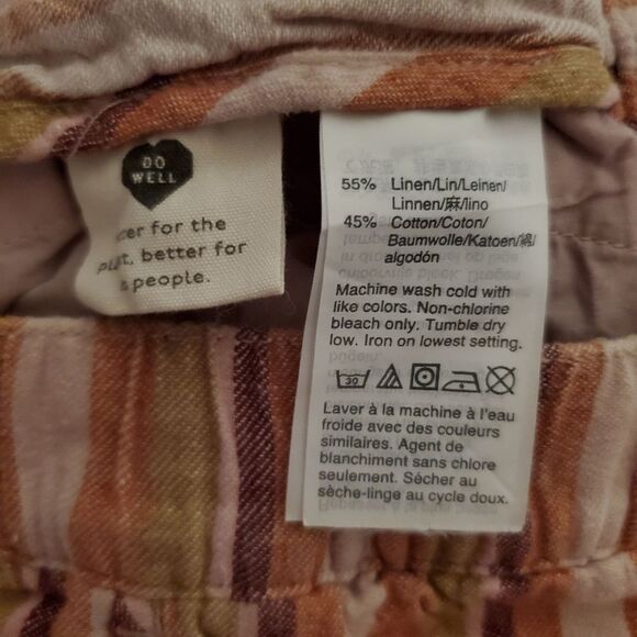 Madewell Linen-Cotton Pull-On Shorts in Rainbow Stripe Size S - Picture 8 of 10